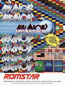 Arkanoid (US, oldest rev) Arcade Game Cover